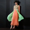 Orange Georgette Floral Embroidered A-line Kurti - Missy