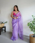Vamsee Purple Organza Saree