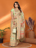Joban Fashion Pastel Green Meena Weaves Pashmina Sarees