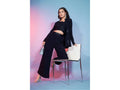Navy Georgette Sequence With Thread Designer Co-Ord Set - Flory