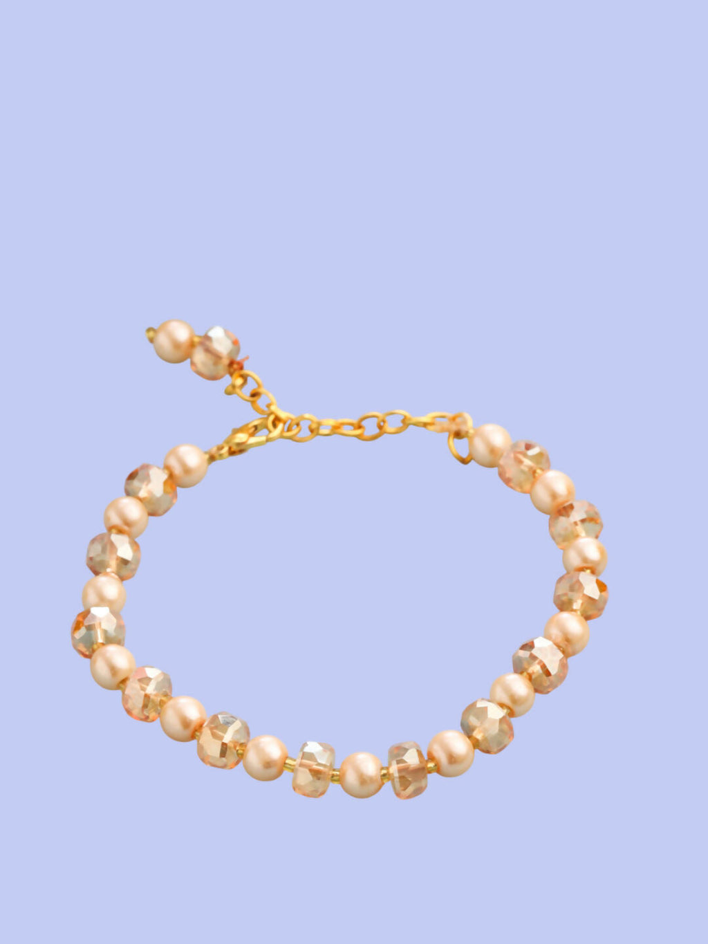 NVR Women Gold Toned Artificial Beads Wraparound Bracelet