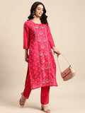 All About You Ethnic Motifs Embroidered Chanderi Silk Kurta with Trousers