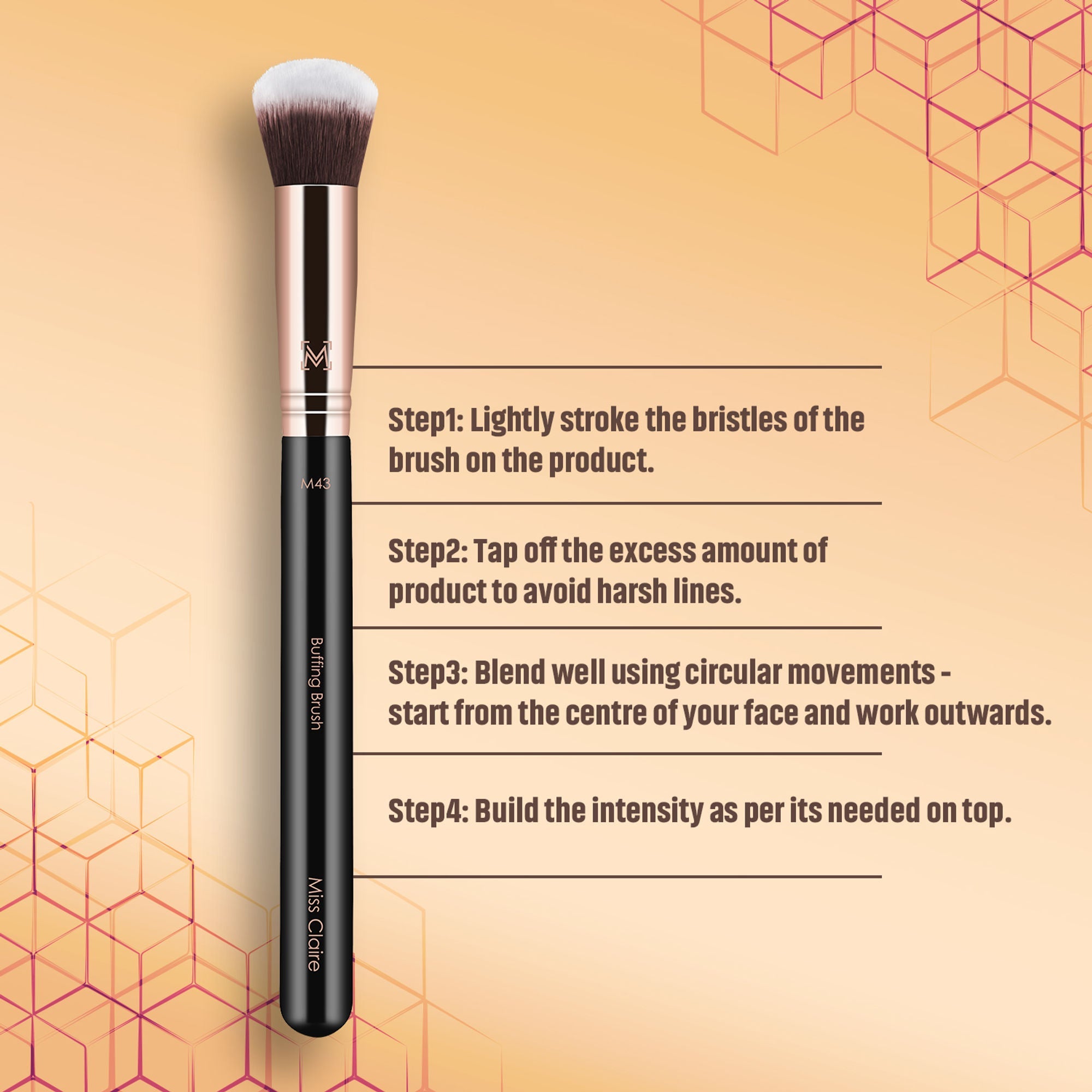 Miss Claire M43 - Buffing Brush - Rose Gold