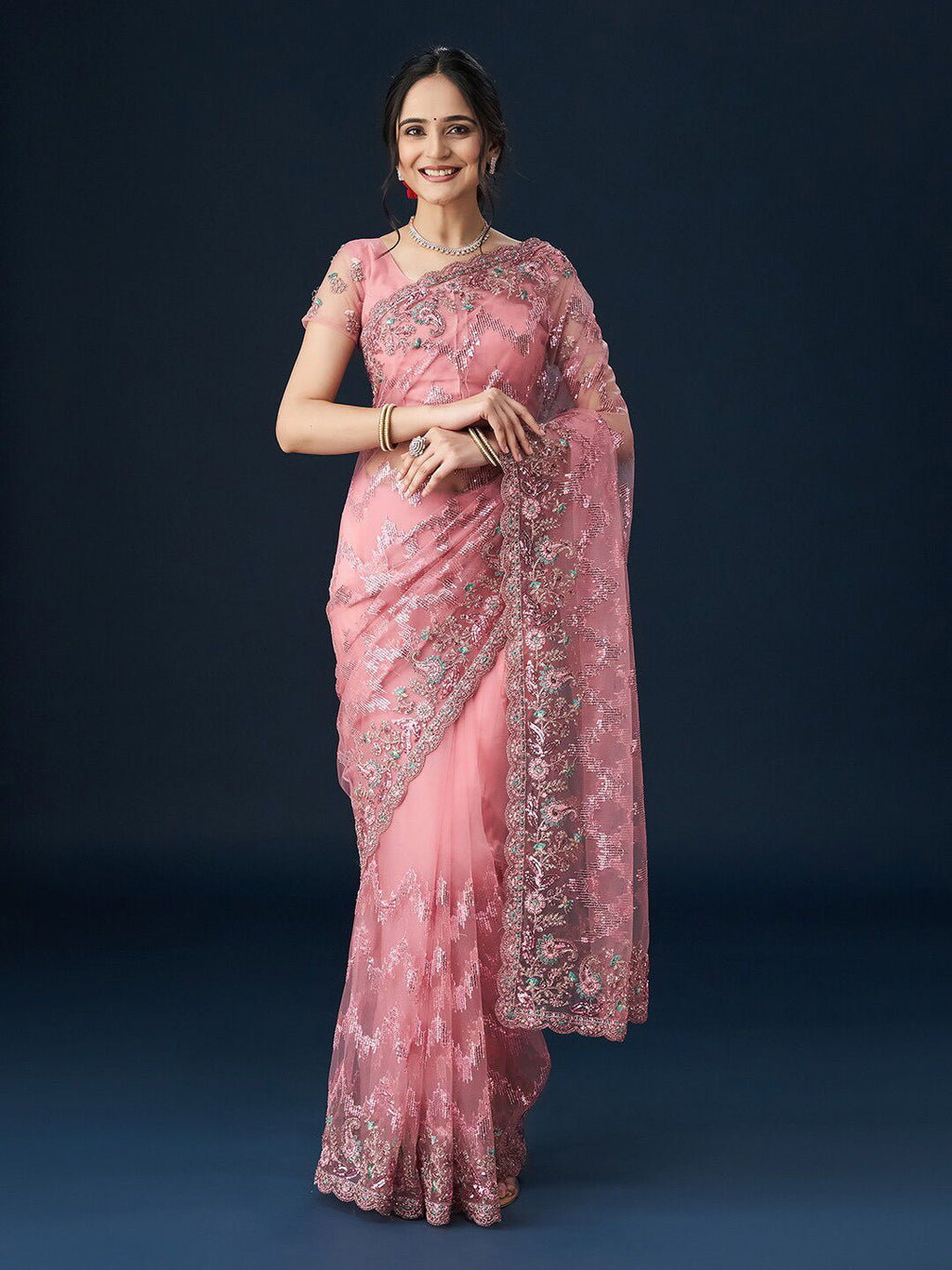 kasee Embellished Neted Sarees