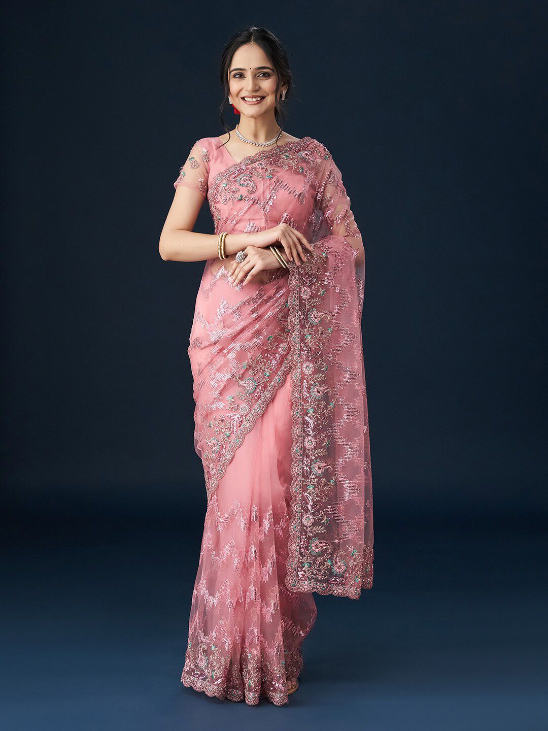 kasee Embellished Neted Sarees