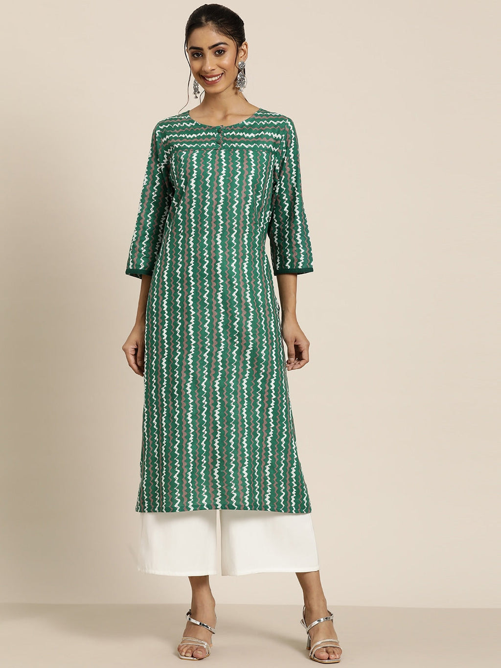 HERE&NOW Abstract Printed Pure Cotton Kurta