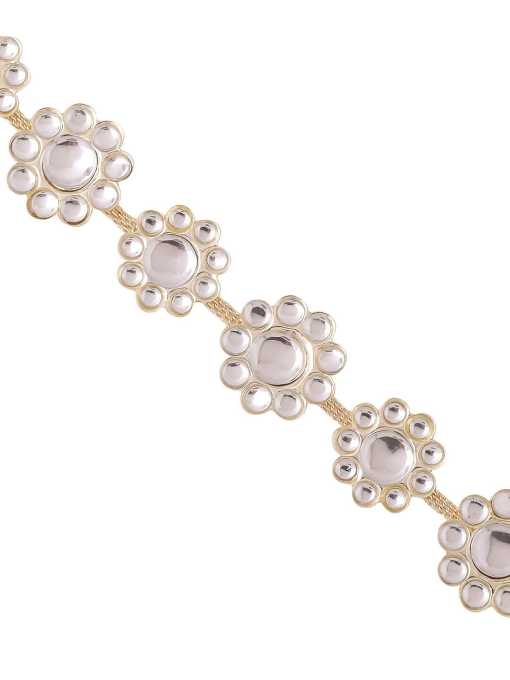 NVR Women's Gold-Polished Traditional Trending Matha Patti