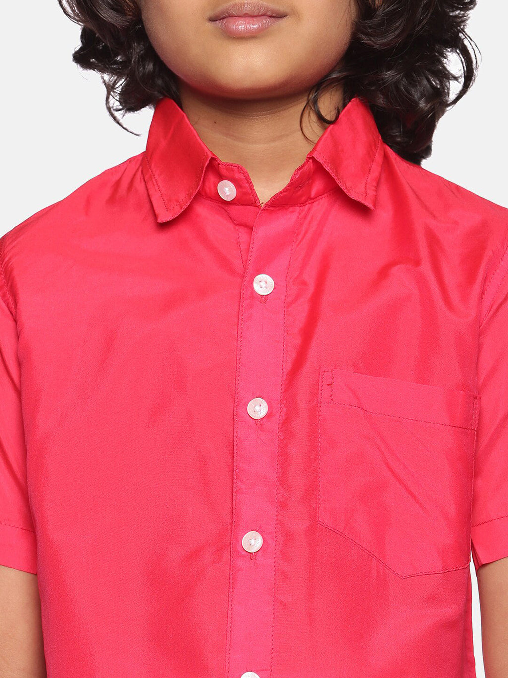Sethukrishna Boys Pink & White Shirt with Dhoti