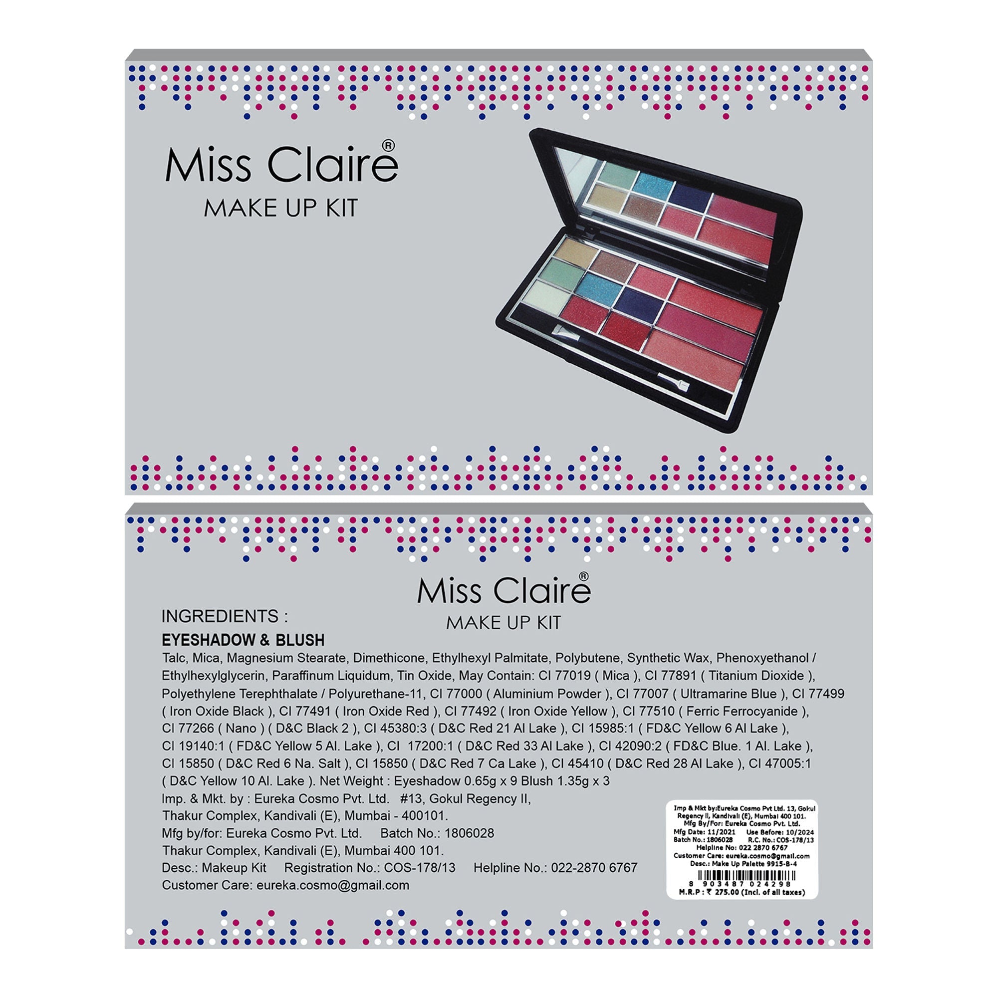 Miss Claire Make Up Palette - 9915 B-4