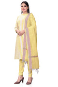 Yellow Cotton Jacquard Woven Unstitched Dress Material - Amara