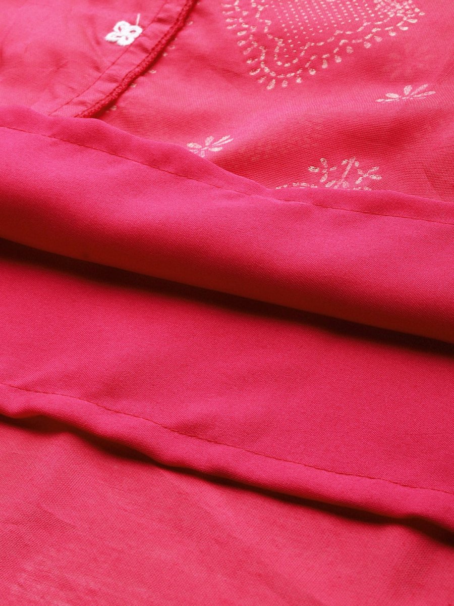 All About You Ethnic Motifs Embroidered Chanderi Silk Kurta with Trousers