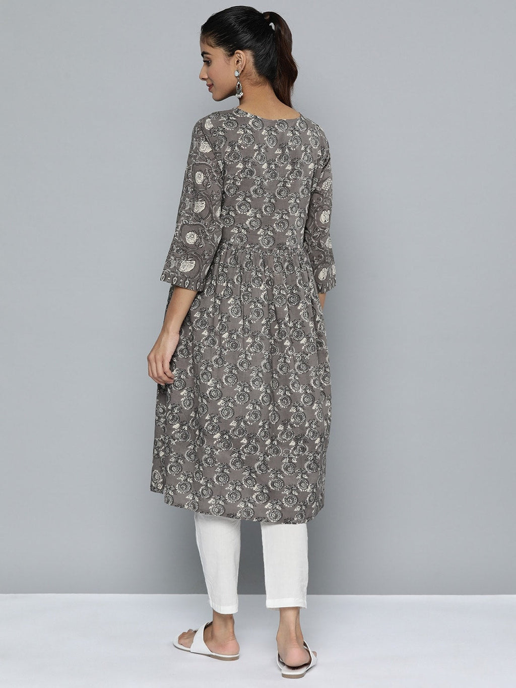 HERE&NOW Women Ethnic Motifs Printed Pure Cotton Kurta