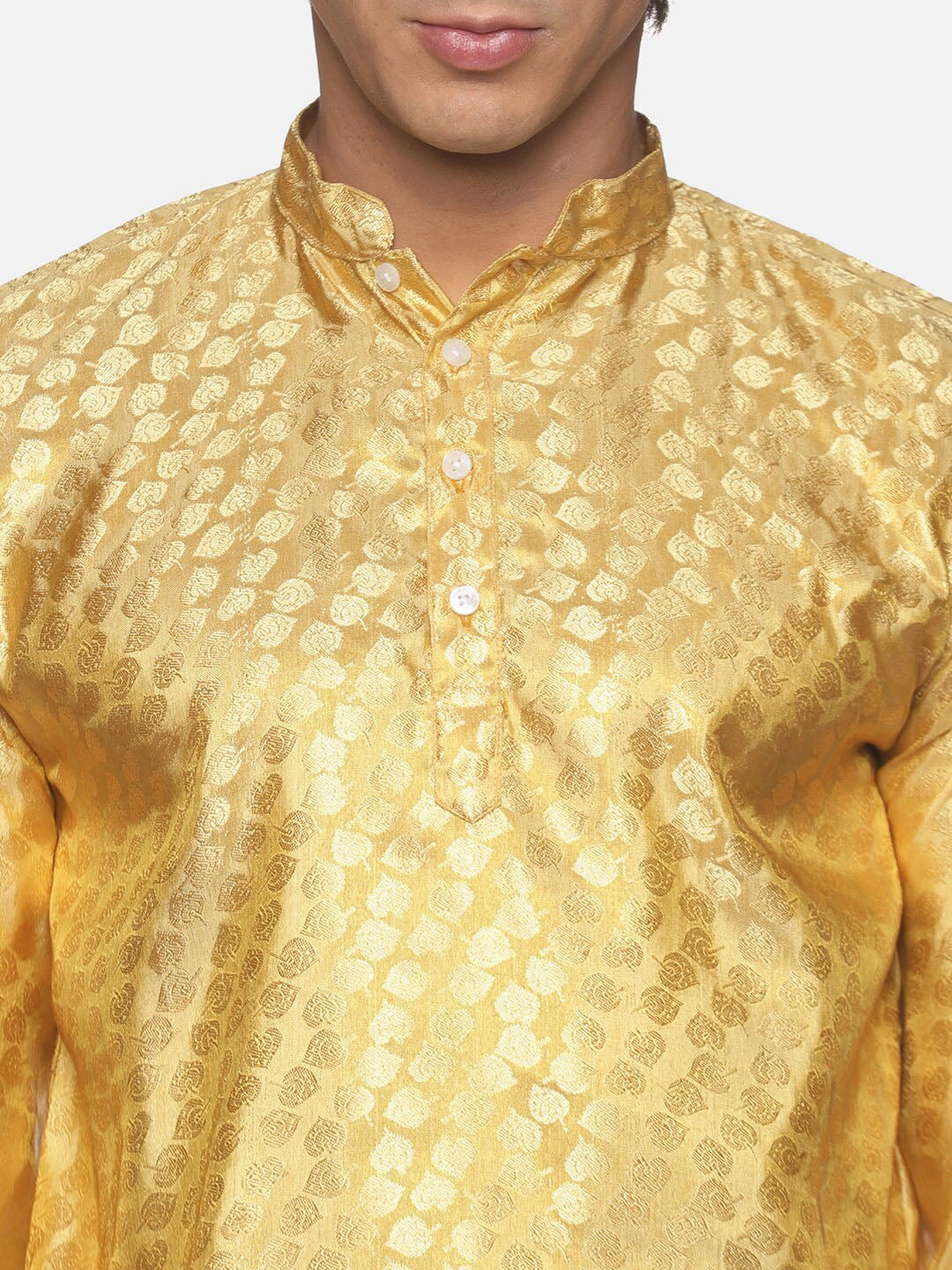 Sethukrishna Men Gold-Toned Kurta with Pyjamas
