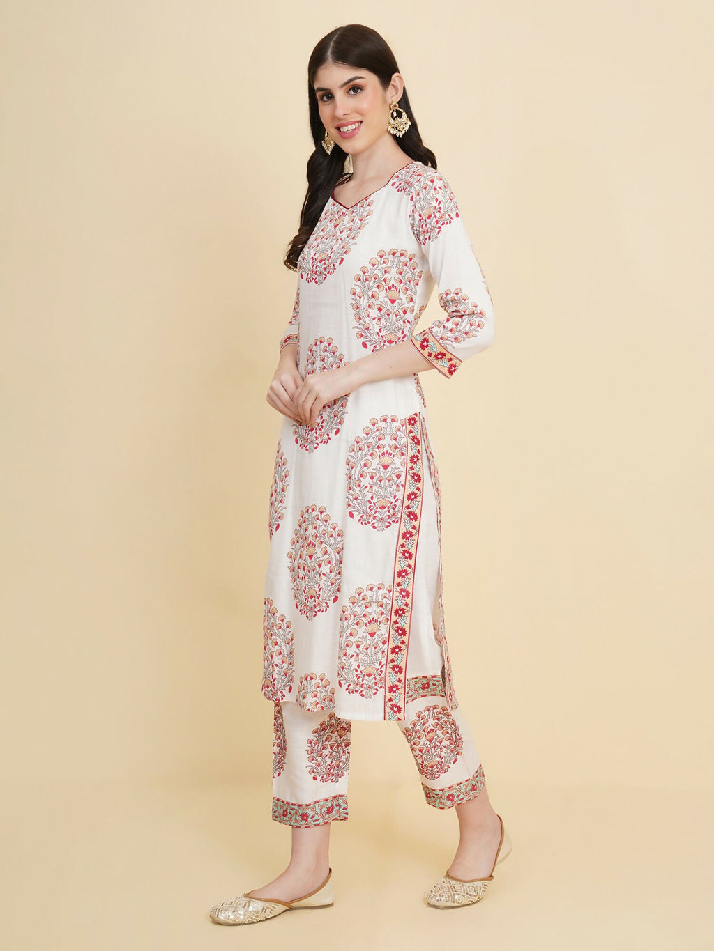 Designer Stylish White cotton Stitched Suit With Dupatta - Tanisha