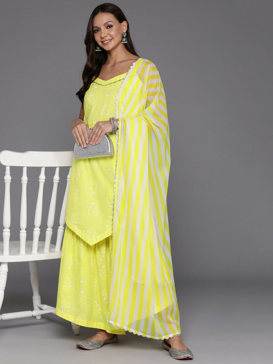 Ahalyaa Women's Traditional wear Kurta Set - Yellow