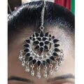 MS Fashion India Black Color Kundan Maang Tikka