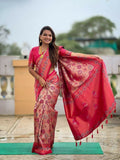 PR Fashion Rani Soft Kanjivaram Silk With Zari Weaving Meenakari Design Saree