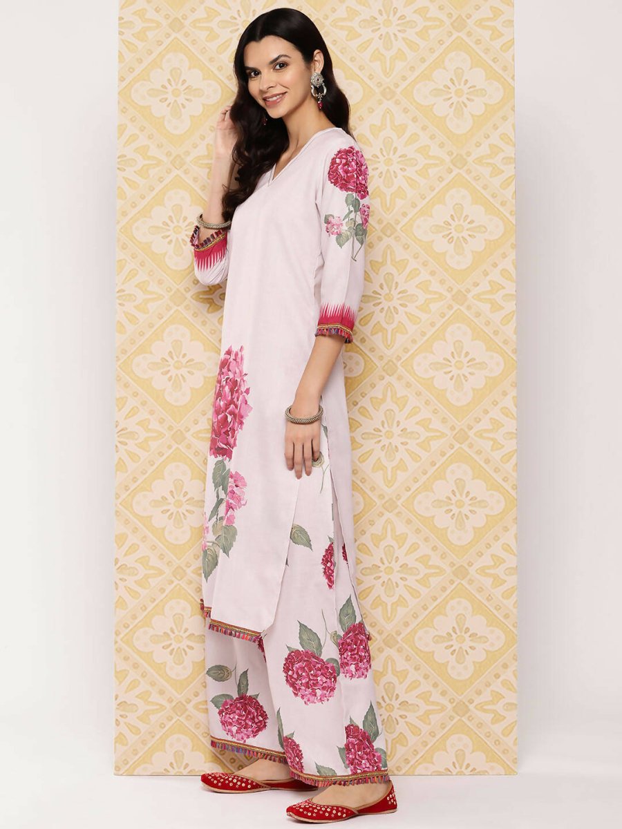 Ahalyaa Women's Traditional wear Kurta Set - Beige
