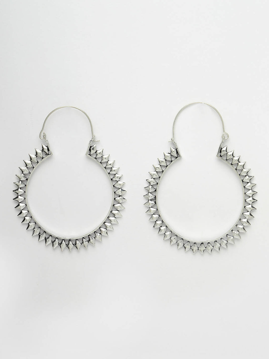 NVR Women Silver Full Circular Hoop Earrings