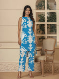 Yufta Cotton Blue Pin Tuck Co-Ord Set