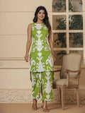 Yufta Cotton Green Pin Tuck Co-Ord Set