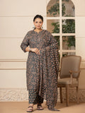 Yufta Cotton Green Plus Size Kurta Dupatta Set