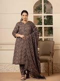 Yufta Cotton Olive Paisley Print Plus Size Kurta Dupatta Set