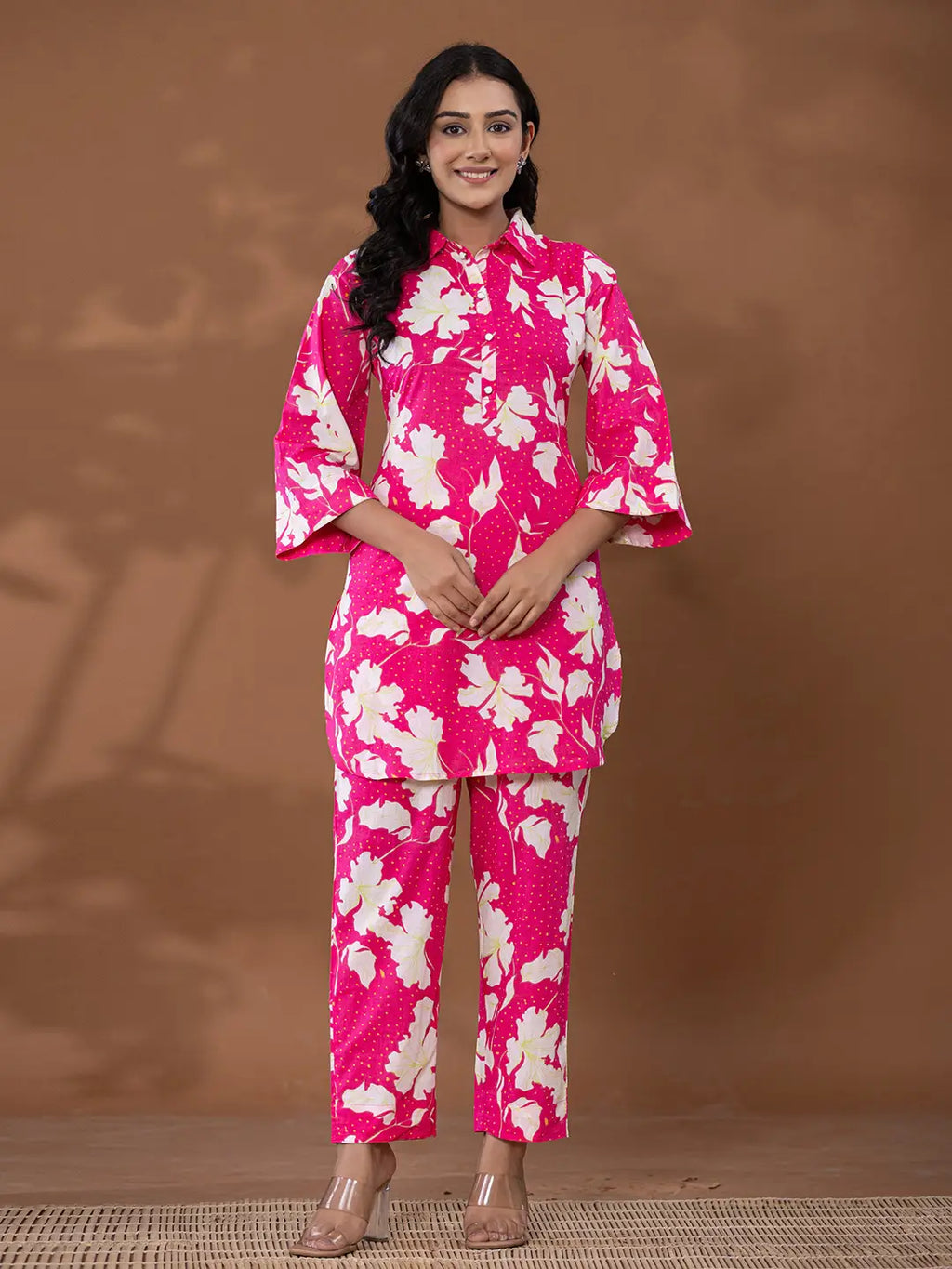 Yufta Cotton Pink Printed Co-Ord Set