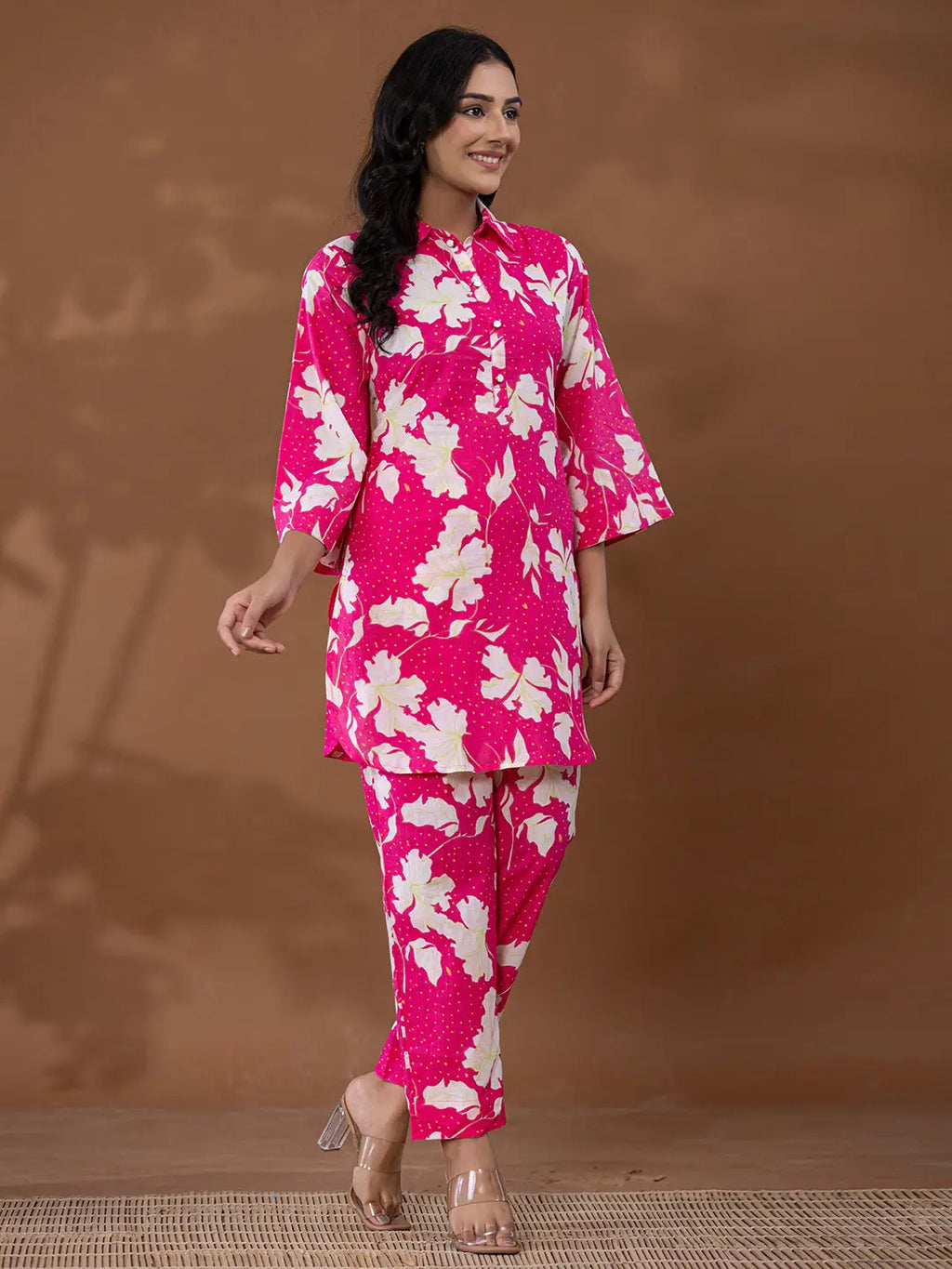 Yufta Cotton Pink Printed Co-Ord Set