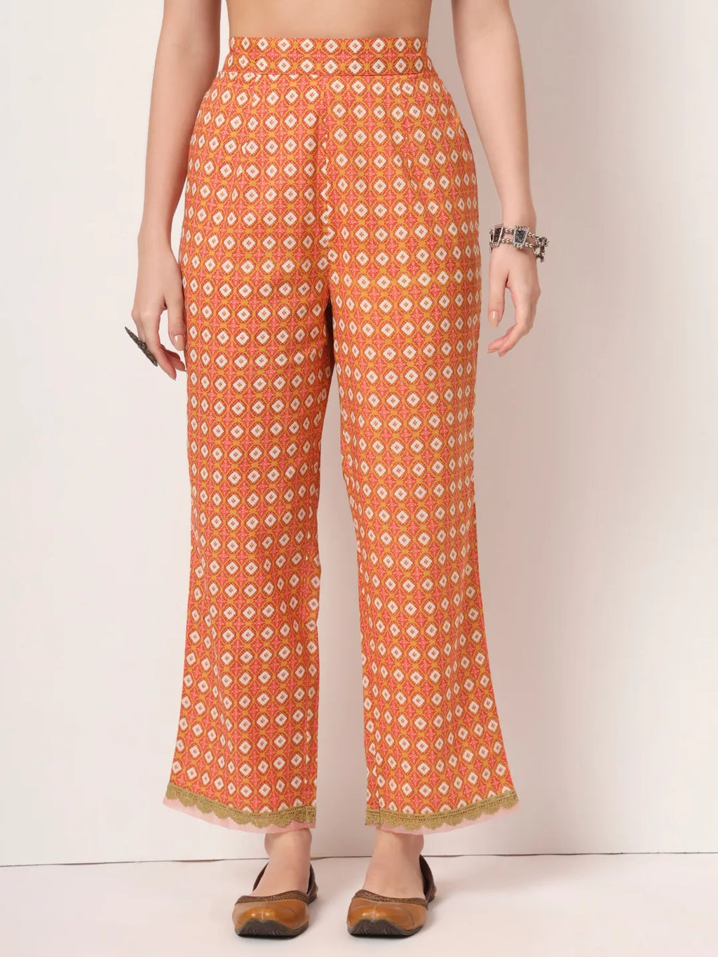 Yufta Cotton Yellow Kurta Dupatta Set With Lace Detailing
