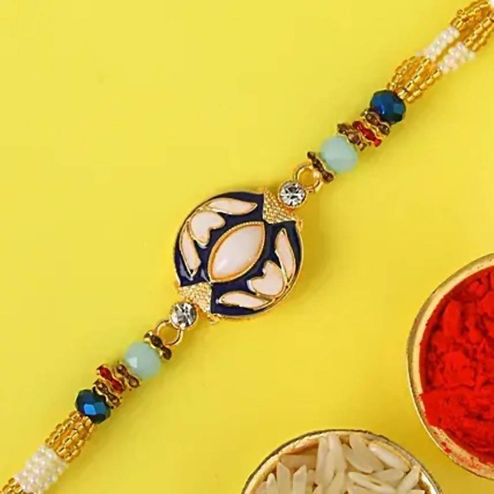 Meenakari Rakhi & Ferrero Rocher Rakhi Printed Box