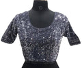 Vamika Grey Velvet Sequence Blouse
