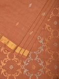 Cream Uppada Cotton Handloom Saree with Grill Pallu Design - Global Threads
