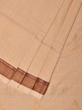 Cream Uppada Cotton Handloom Saree with Pallu Design - Global Threads