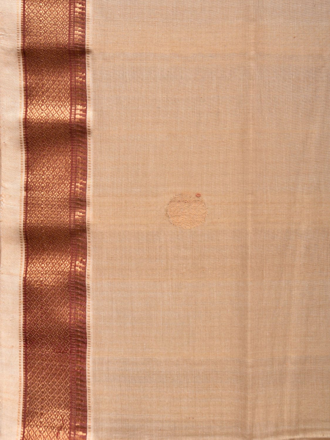 Cream Uppada Cotton Handloom Saree with Pallu Design - Global Threads