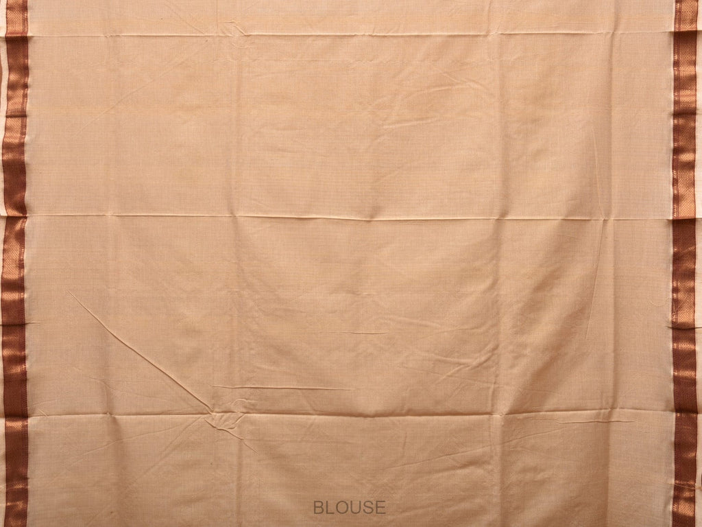 Cream Uppada Cotton Handloom Saree with Pallu Design - Global Threads