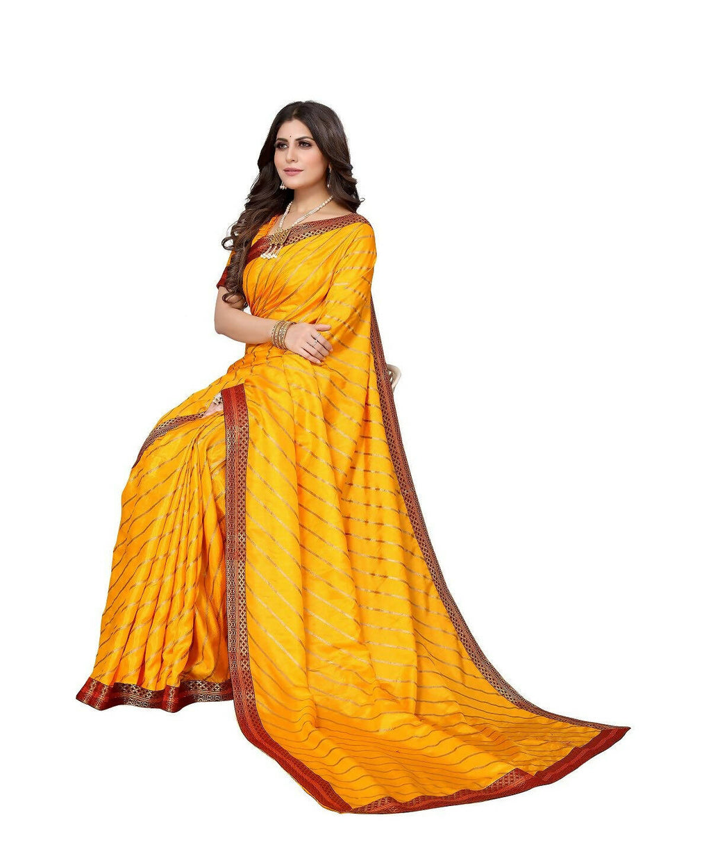 Vamika Dola Silk Yellow Lace Border Bollywood Style Saree (SUCHI YELLOW)
