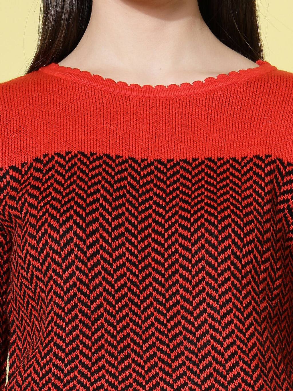 Women Winter Rust Acrylic Sweater - Wool Trees