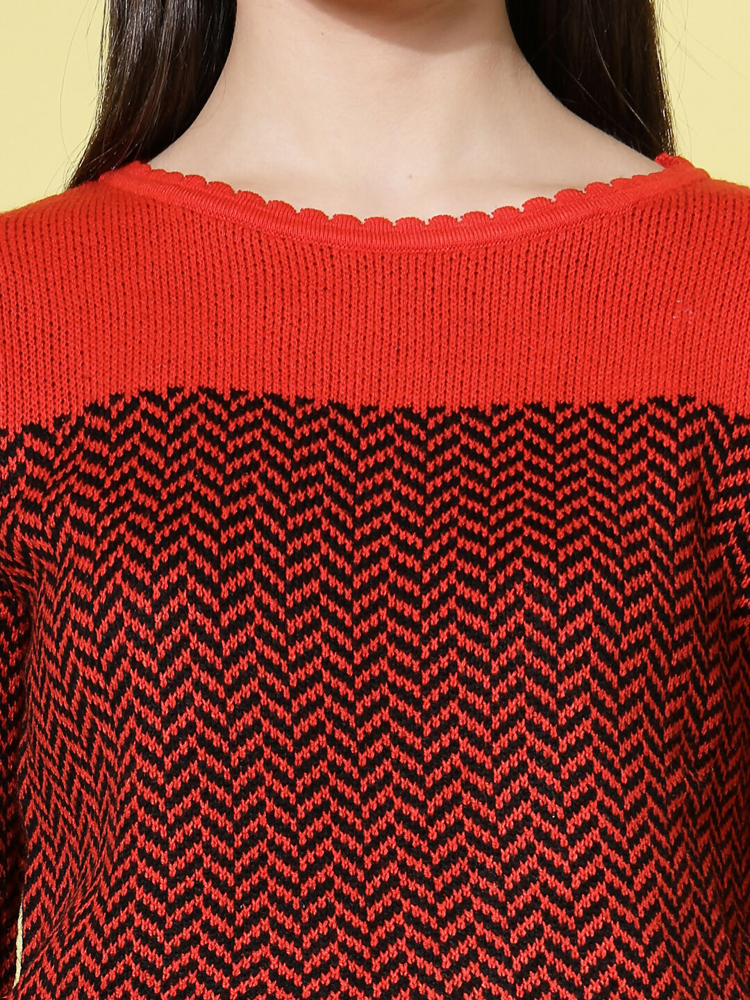 Women Winter Rust Acrylic Sweater - Wool Trees