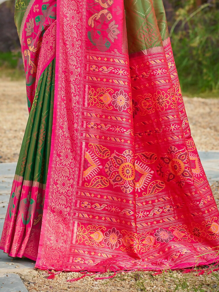 Shree Shyam Fashion Mehendi Soft Silk Saree