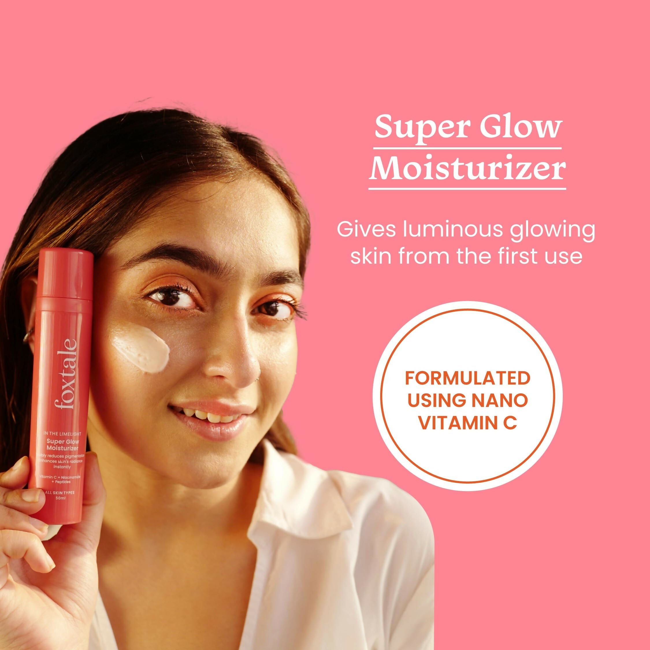Foxtale Super Glow Moisturizer With Nano Vitamin C For Instant Brightening, Hydration & Glowing Skin, Reduces Dark Spots, Uneven Skin Tone, Pigmentation