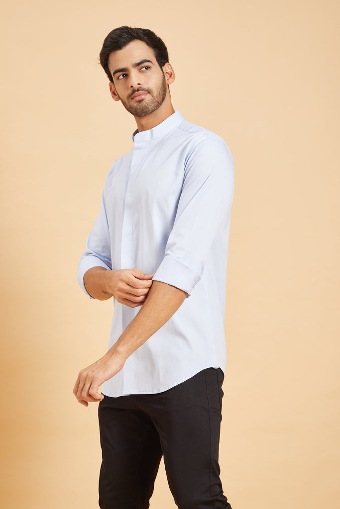 Skii Chinese Collar Shirt by Hilo Design