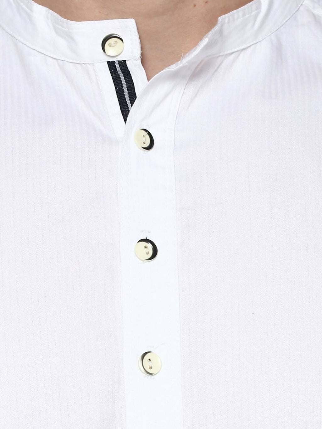 Even Apparels Band Collar White Color Pure Cotton Men's Kurta