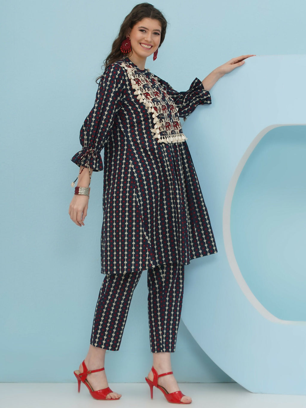 Joban Fashion Blue Printed Co Ord Set