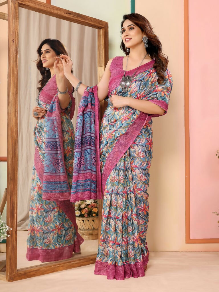 Partywear Designer Pink Kota Doriya Fancy Saree - Dyuti