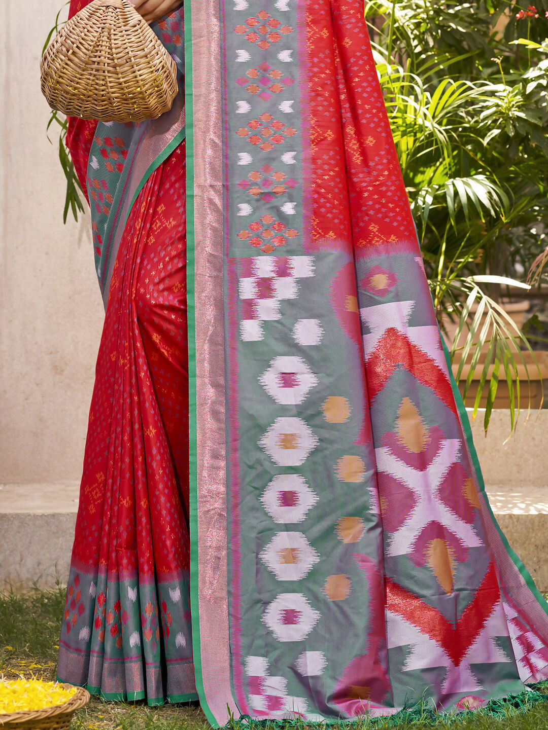 Shree Shyam Fashion Pochampalli Silk Yellow Saree