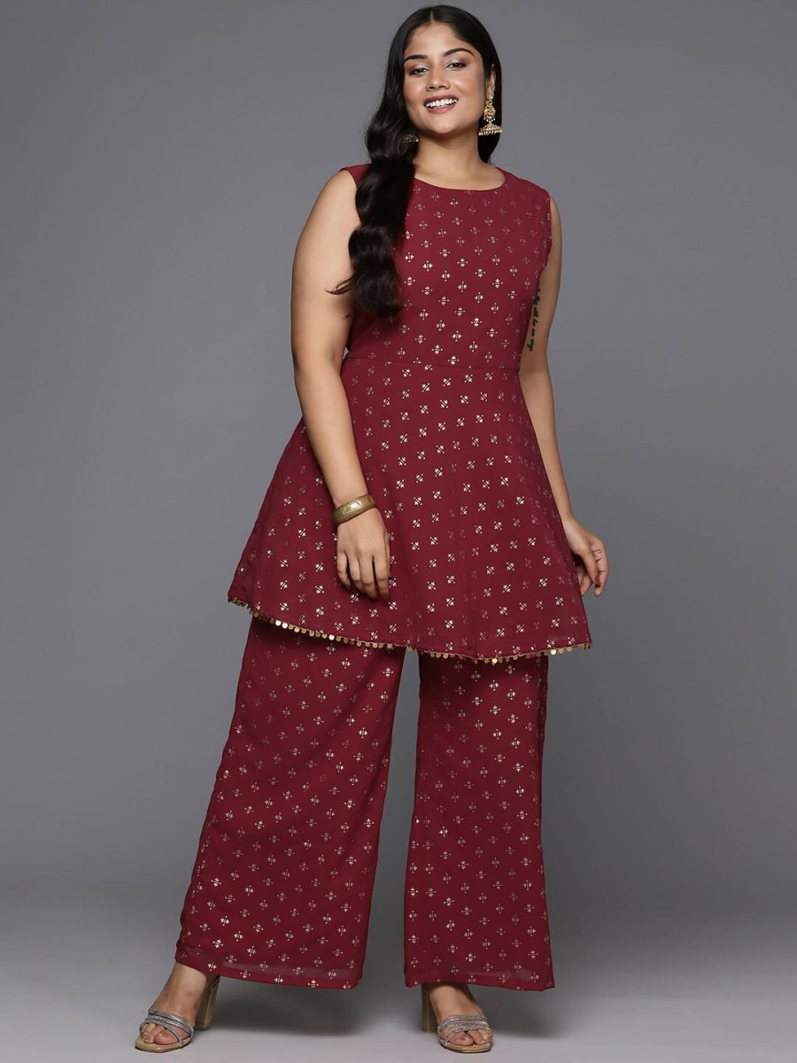 Ahalyaa Women's Traditional Wear Co-ords - Maroon