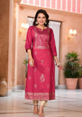 Juniper Women's Maroon Ethnic Motif Printed Cotton Kurta & Pant Set