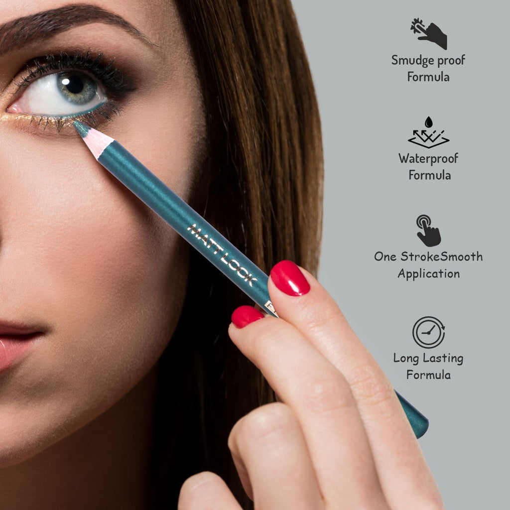 Matt Look Colorite Long Lasting Smudge Proof Eye Liner Pencil - Go Green 03