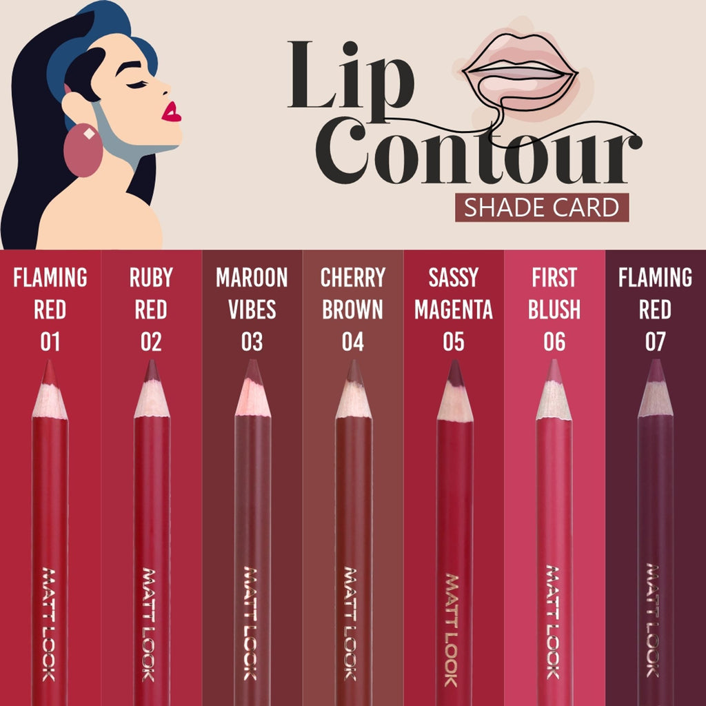 Matt Look Colorite Lip Contour Professional Matte Lip Color Pencil - Cherry Brown 04